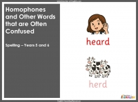 Homophones and Other Words that are Often Confused - Years 5 and 6
